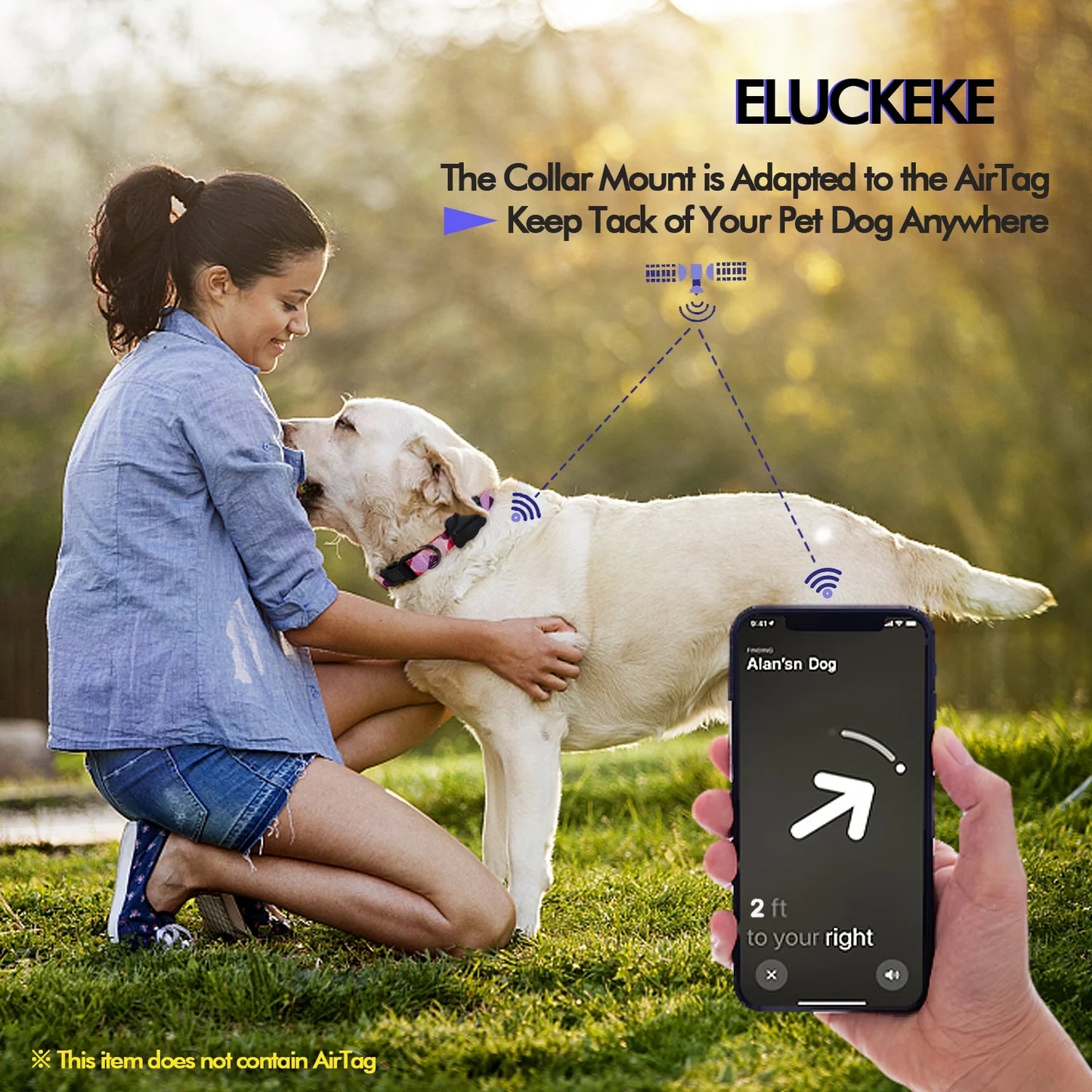 Apple Airtag Case with Dog Collar,  Waterproof Black Collar Mount, Fits All Width Collars