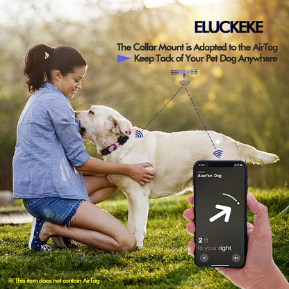 Apple Airtag Case with Dog Collar,  Waterproof Black Collar Mount, Fits All Width Collars