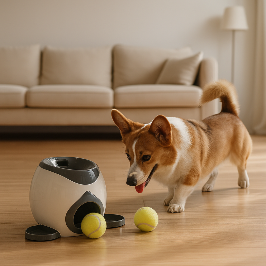 Automatic Dog Ball Launcher & Smart Treat Feeder