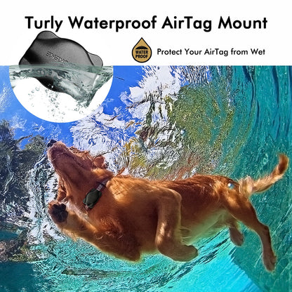 Apple Airtag Case with Dog Collar,  Waterproof Black Collar Mount, Fits All Width Collars