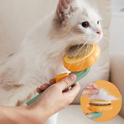 Cat Brush Comb Pet Pumpkin Comb for Dogs Cats Dog Hair Remover Brush Pet Hair Shedding Self Cleaning Comb Pet Grooming Tools
