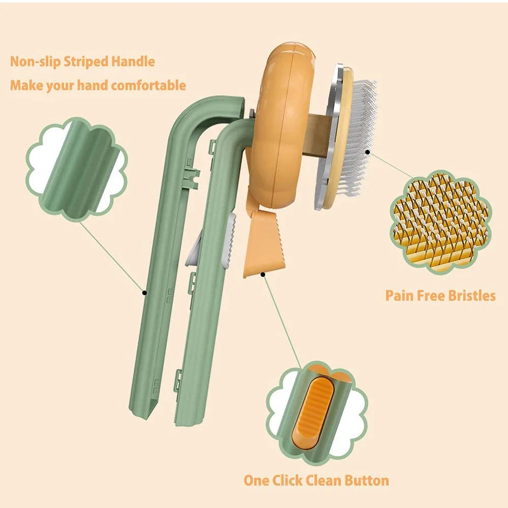 Cat Brush Comb Pet Pumpkin Comb for Dogs Cats Dog Hair Remover Brush Pet Hair Shedding Self Cleaning Comb Pet Grooming Tools