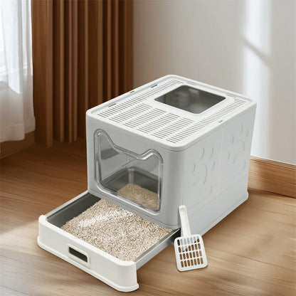 Cat Litter Box with Lid Scoop