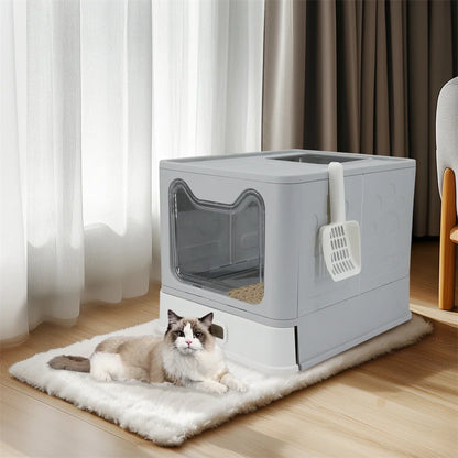 Cat Litter Box with Lid Scoop