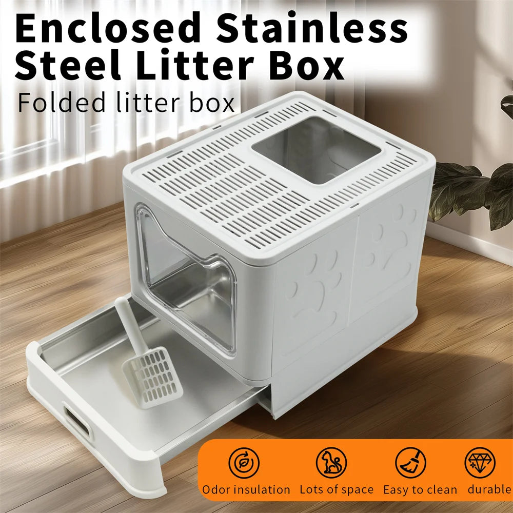 Cat Litter Box with Lid Scoop