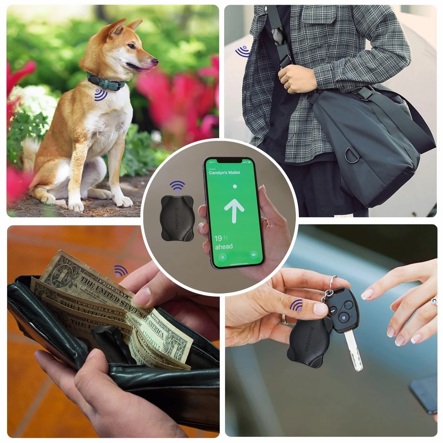 Apple Airtag Case with Dog Collar,  Waterproof Black Collar Mount, Fits All Width Collars