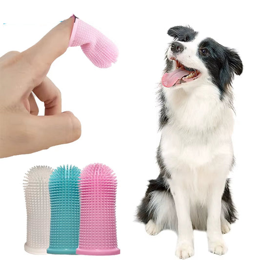 Soft Silicone Pet Dog Finger Toothbrush Pet Teeth Oral Cleaning Brush Pet Bad Breath Tartar Teeth Care Tool Dog Accessories