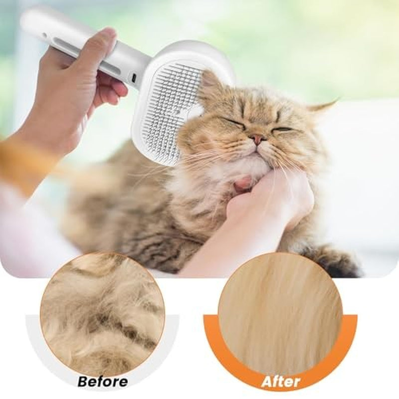 Naughty Pet Cat Ratio Height Steam Brush with Release Button - White